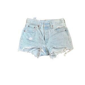Levi's Premium Light Wash Distressed Denim Cutoff Shorts Womens Size 25